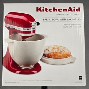 KitchenAid Bread Bowl with Baking Lid KSM2CB5BGS Grey Speckled 5 Qt Attachment
